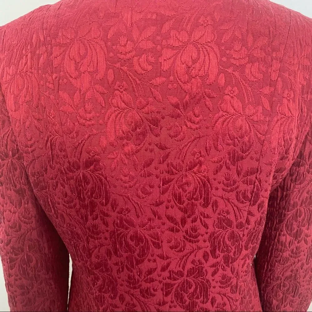 Christian Dior Wool Blend Red Jacket Skirt set 8P